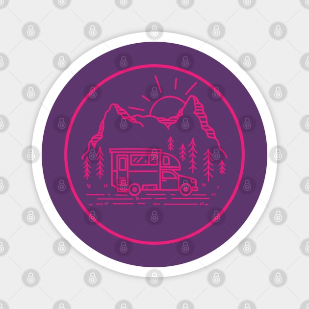 Camping Mom Woman RV Campervan Logo Magnet by Shirtbubble